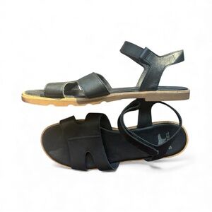 Sorel Black Leather Sandals – Weatherproofed